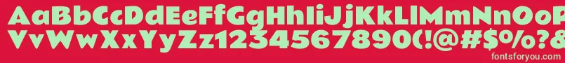 RammettooneRegular-Schriftart – Grüne Schriften auf rotem Hintergrund