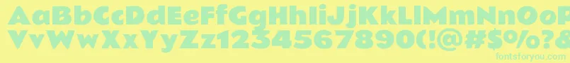 fuente RammettooneRegular – Fuentes Verdes Sobre Fondo Amarillo