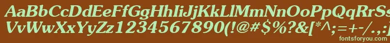 AgsouvenircyrBolditalic-Schriftart – Grüne Schriften auf braunem Hintergrund