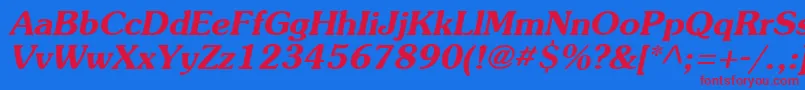 AgsouvenircyrBolditalic Font – Red Fonts on Blue Background