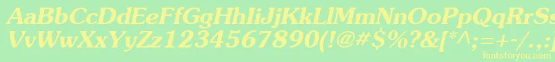 AgsouvenircyrBolditalic Font – Yellow Fonts on Green Background