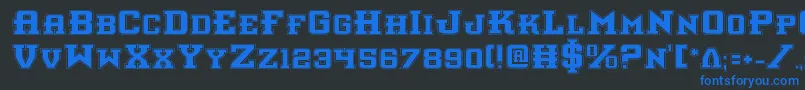 Czcionka Interceptorp – niebieskie czcionki na czarnym tle