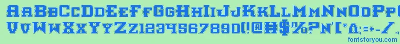 Шрифт Interceptorp – синие шрифты на зелёном фоне