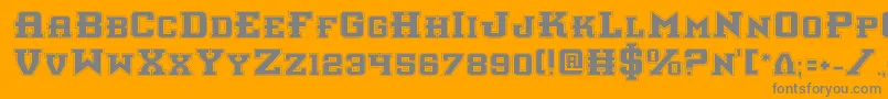 Interceptorp-Schriftart – Graue Schriften auf orangefarbenem Hintergrund
