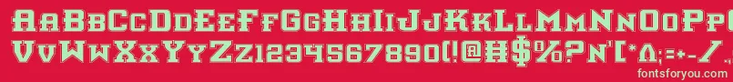Interceptorp Font – Green Fonts on Red Background
