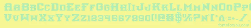 Шрифт Interceptorp – зелёные шрифты на жёлтом фоне