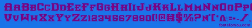 Interceptorp-Schriftart – Violette Schriften auf blauem Hintergrund