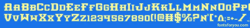 Interceptorp Font – Yellow Fonts on Blue Background