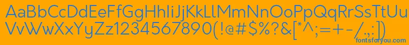 OrkneyLight Font – Blue Fonts on Orange Background