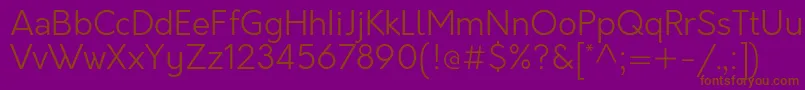 OrkneyLight-Schriftart – Braune Schriften auf violettem Hintergrund