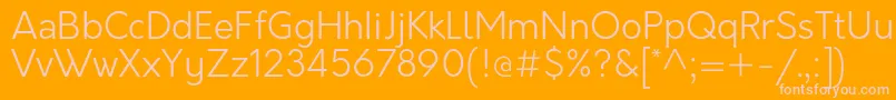 フォントOrkneyLight – オレンジの背景にピンクのフォント
