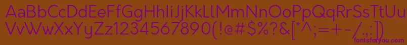 Czcionka OrkneyLight – fioletowe czcionki na brązowym tle