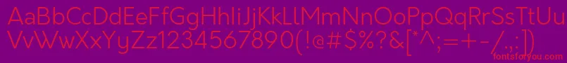 OrkneyLight-Schriftart – Rote Schriften auf violettem Hintergrund