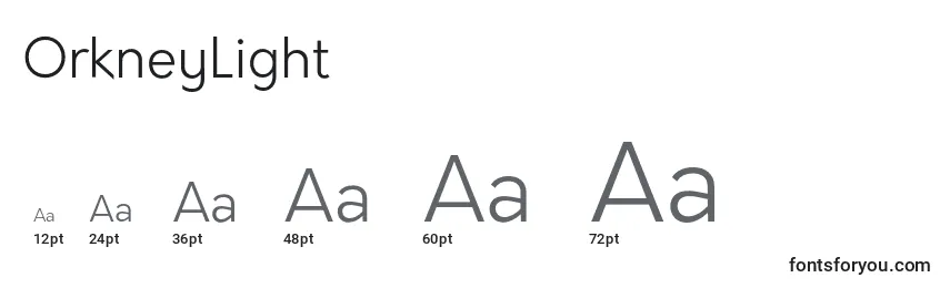 OrkneyLight Font Sizes