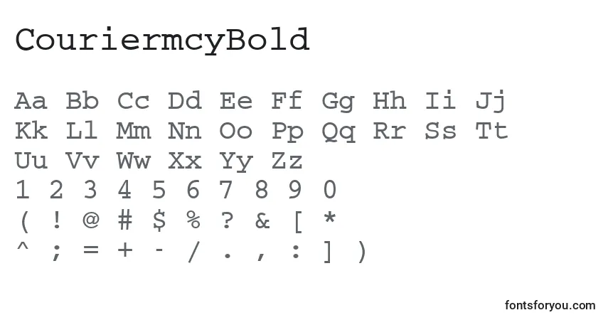 Шрифт CouriermcyBold – алфавит, цифры, специальные символы