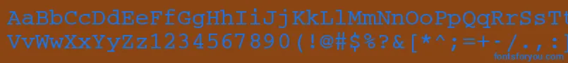 Czcionka CouriermcyBold – niebieskie czcionki na brązowym tle