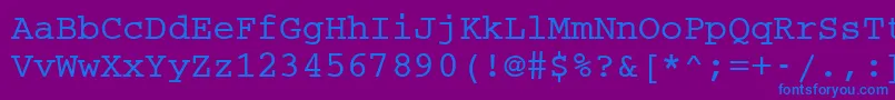 フォントCouriermcyBold – 紫色の背景に青い文字