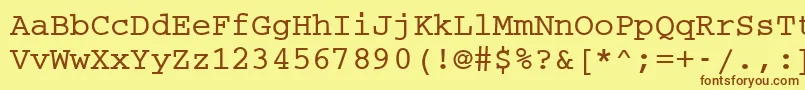 CouriermcyBold Font – Brown Fonts on Yellow Background