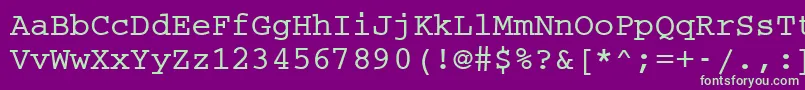 Шрифт CouriermcyBold – зелёные шрифты на фиолетовом фоне