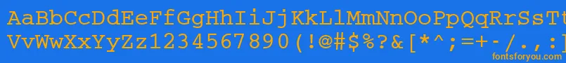 CouriermcyBold Font – Orange Fonts on Blue Background