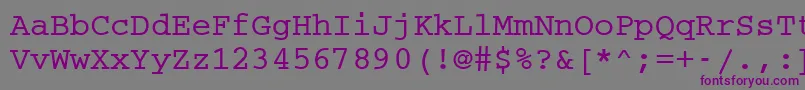 CouriermcyBold-fontti – violetit fontit harmaalla taustalla