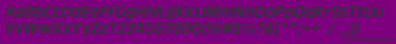 Czcionka OlivercBolditalic – czarne czcionki na fioletowym tle