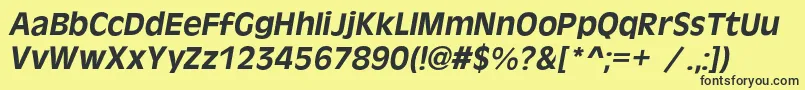 OlivercBolditalic Font – Black Fonts on Yellow Background