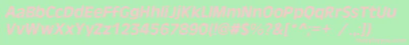 OlivercBolditalic Font – Pink Fonts on Green Background