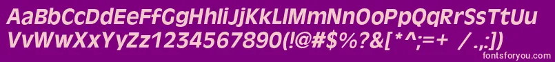OlivercBolditalic Font – Pink Fonts on Purple Background