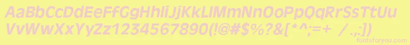 OlivercBolditalic Font – Pink Fonts on Yellow Background