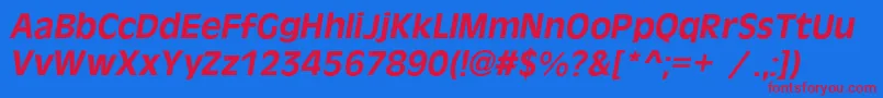 フォントOlivercBolditalic – 赤い文字の青い背景