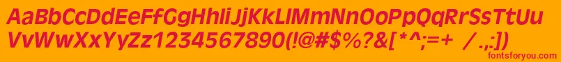 OlivercBolditalic Font – Red Fonts on Orange Background