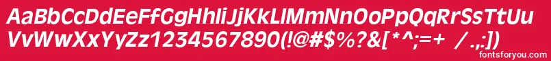 フォントOlivercBolditalic – 赤い背景に白い文字