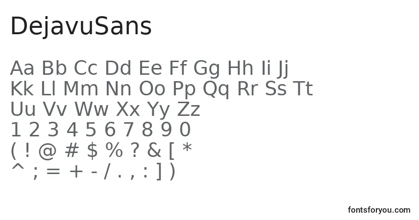Schriftart DejavuSans – Alphabet, Zahlen, spezielle Symbole