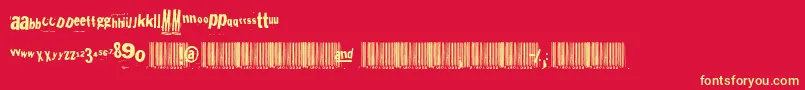 Heliosphan Font – Yellow Fonts on Red Background