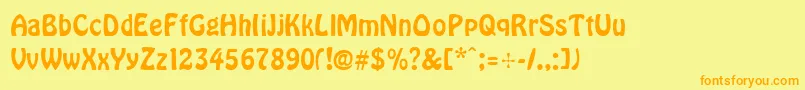 Hover-Schriftart – Orangefarbene Schriften auf gelbem Hintergrund