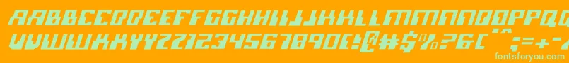 Micronianlighti Font – Green Fonts on Orange Background