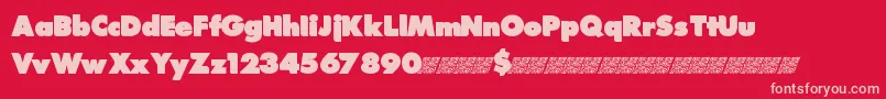 Trainstation Font – Pink Fonts on Red Background