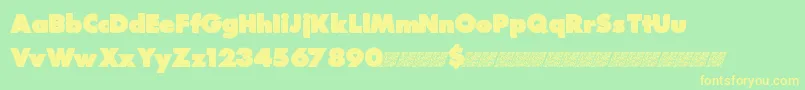 Trainstation Font – Yellow Fonts on Green Background