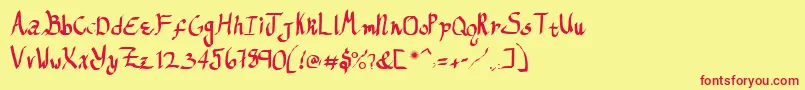 フォントReGifter – 赤い文字の黄色い背景