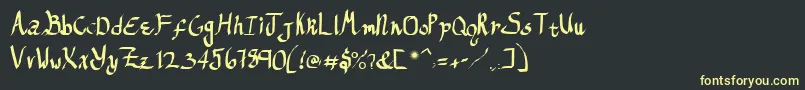 フォントReGifter – 黒い背景に黄色の文字