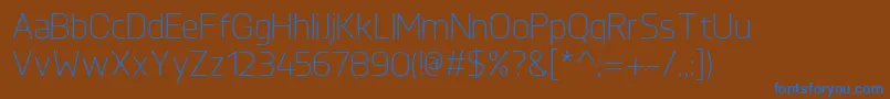 KnulLight-Schriftart – Blaue Schriften auf braunem Hintergrund