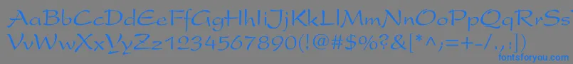 フォントArxCyr – 灰色の背景に青い文字