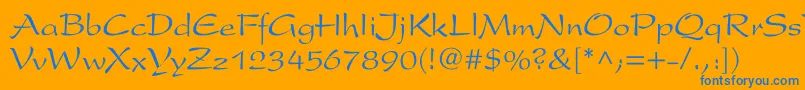 ArxCyr Font – Blue Fonts on Orange Background