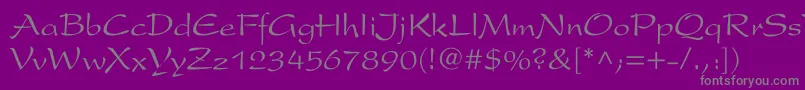 フォントArxCyr – 紫の背景に灰色の文字