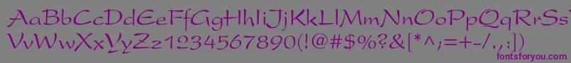 ArxCyr-Schriftart – Violette Schriften auf grauem Hintergrund