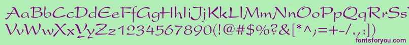 ArxCyr Font – Purple Fonts on Green Background