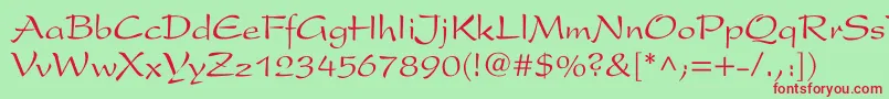 ArxCyr Font – Red Fonts on Green Background