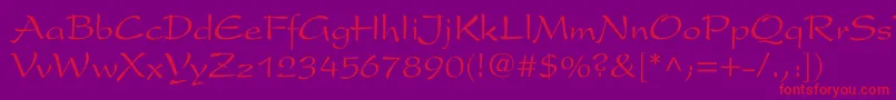 ArxCyr-Schriftart – Rote Schriften auf violettem Hintergrund