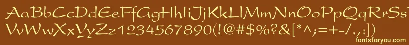 More about ArxCyr Font ArxCyr Font – Yellow Fonts on Brown Background